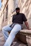 Plus Size Black Wardrobe Essentials Drop Shoulder Interlock Buttoned Knitted T-Shirt Tmnaw27Bf00001 - 2