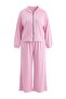 Pink Thin Soft Comfortable Flowy Fabric Front Zipper Large Size Tracksuit Set Tbbaw26Ts00017