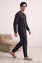 Anthracite Regular Cut Raglan Sleeve Textured Knitted Pajama Set Tmnaw23Pt00015