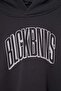 Anthracite Thick Slogan Printed Snap Button Hooded Low Sleeve Crop Knitted Sweatshirt Twoaw27Sw00030 - 6