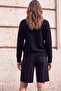 Wardrobe Essentials Siyah Yumuşak Dokulu V Yaka Oversize Triko Hırka TWOAW27HI00100 - 5