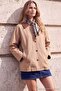 Wardrobe Essentials Bej PU Yaka Detaylı Oversize Midi Trençkot TWOAW27TR00028 - 4