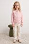 Pink Girls' Hooded Plain Knitted Sweatshirt Tkdaw27Sw00003 - 4