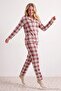 Multi Color Plaid Soft Buttoned Knitted Pajamas Set Thmaw27Pt00227