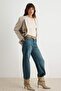 Mavi-Kahverengi Yüksek Bel Wide Leg Jeans TWOSS25JE00089 - 2