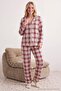 Multi Color Plaid Soft Buttoned Knitted Pajamas Set Thmaw27Pt00227 - 3