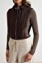 Kahverengi Beli Lastikli Oversize Uzun Trençkot TWOAW27TR00029 - 6