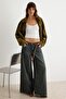 Koyu Mavi Vintage Yıkama Düşük Bel Ekstra Wide Leg Jeans TWOAW27JE00136