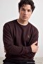 Kahverengi Oversize/Rahat Kalıp Geyik Nakışlı Sweatshirt TMNAW27SW00025 - 3