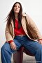 Stone Oversize Patterned Hooded Quilted Midi Length Plus Size Coat Twoaw27Aw00029 - 3