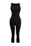 Black 78% Polyester,22% Elastane Plain Brushed Scuba Sportswear Jumpsuit Thmaw27Tu00002