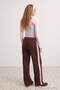 Kahverengi Wide Leg/Geniş Paça Yanları Şeritli Beli Lastikli Örme Eşofman Altı TWOAW27EA00008 - 5