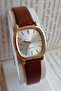 Vintage Minimal Brown Oval Crocodile Leather Women's Wristwatch - 2