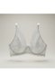 Women's Lace Gathered Half-Covered Unpadded White Color Bra Bb2022 - 3