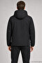 Men's Black Hooded Fur-Lined Water and Wind-Resistant Outdoor Softshell Coat - 5