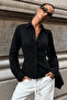 Black Long Sleeve Fitted Shirt Sh356