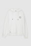 Relaxed Fit Ecru Printed Sweatshirt - 5