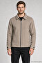 Men's Cream Oversize Zippered Quilted Cashmere Jacket