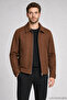 Men's Brown Classic Collar Lined Cashmere Jacket - 2