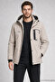 Men's Stone Hooded Fur-Lined Water and Wind-Resistant Outdoor Softshell Coat - 3