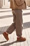 Women's Fur Lined Thick Sole Closed Front Daily Winter Slippers Furenta Light Tan Suede - 4