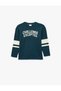 Cotton Long Sleeve Crew Neck Printed T-Shirt - 5