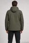 Men's Khaki Hooded Fur-Lined Water and Wind-Resistant Outdoor Softshell Coat - 4
