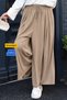 Women's Modal Cupra Elastic Waist Adjustable Lace-Up Wide Leg Loose Trousers 3207 Beige - Special Series