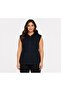 Women's Navy Blue Zippered Hooded Kangaroo Pocket Sleeveless Interlock Vest-Y1142-K