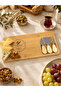 Decorative Cheese Presentation Board Breakfast Set with Natural Bamboo Knives - 3