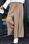 Women's Cupra Modal Elastic Waist Adjustable Lace-Up Trousers-Skirt 1219 Beige - Premium Series
