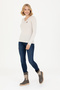 Women's Ecru V-Neck Basic Sweater 50269019 -Vr019 - 4