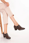 Genuine Leather Classic Medium Heeled Shoes Vdt.62 Brown - 2