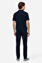 Men's Navy Blue Jacquard Comfort Fit Polo Collar T-Shirt - 2