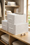 3-Piece Bow Patterned Closet Organizer Foldable Clothing Storage Box 45X25X20 cm - 2