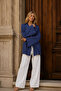 Natural Viscose Fabric Pocketed Lace-Up Women's Kimono 1167 - 7