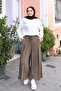 Women's Cupra Modal Elastic Waist Adjustable Lace-Up Trousers-Skirt 1219 Mink - Premium Series - 4