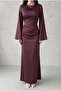 Back Drawstring Hijab Evening Dress