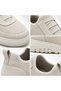 Ba0911 Beige Men's Sneaker - Special Knitted Knitwear, Breathable Leather, Powder Detail, Lightweight, Comfortable, Casual Sports Shoes - 6