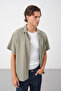 Men's Linen Oversize Relaxed Fit Short Sleeve Summer Shirt - 3