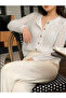 Women's Openwork Patterned Ecru Knitwear Cardigan - 6