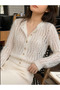 Women's Openwork Patterned Ecru Knitwear Cardigan - 5