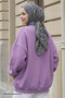 Bow Lettering Embroidery Lilac Sweatshirt - 2