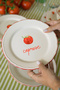 X Bengi Kurtcebe Pomodoro Stoneware 4-Piece Appetizer Plate Set 21 cm - 2
