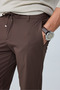 Men's Comfort Fit Premium Polyamide Fabric Jogger Brown Trousers - 252Dngr - 2