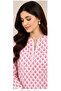 Women’s Pink Leaf Print 2-Piece Suit - 3