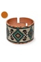 Black orange geometric chunky copper ring, adjustable