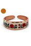 Copper Black Ivy Thin Copper Ring, Hand-Engraved Adjustable Model