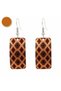 Burgundy Cream Arabesque Copper Earrings, Hand-Embroidered Adjustable Model
