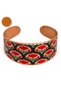 Multi-colored ethnic stripe chunky copper bracelet, wide style